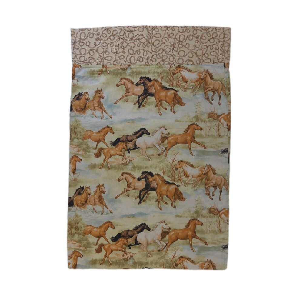 Wild Horses Pillowcase Equestrian Double Sided Western Ranch Cowgirl Standard